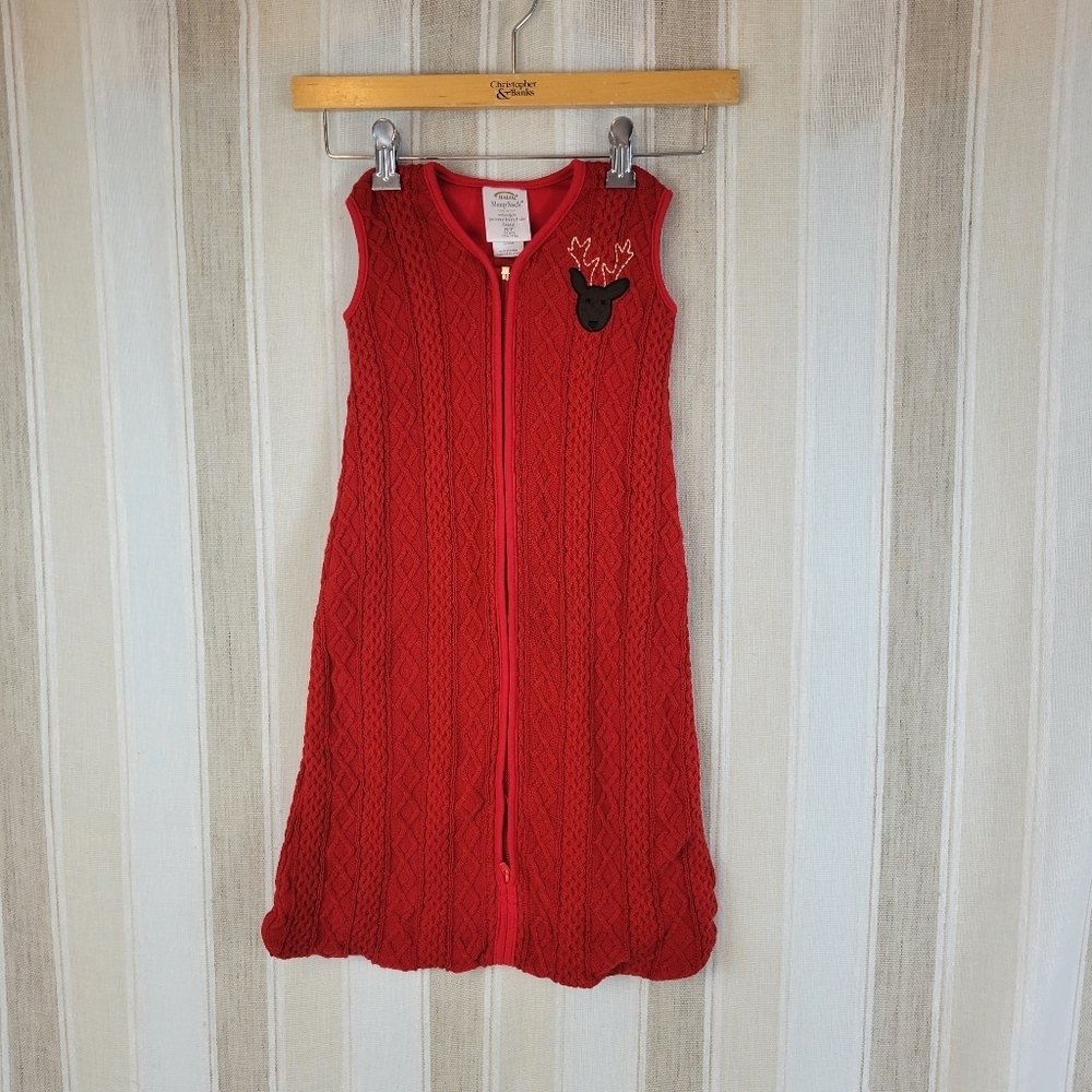 Halo Sleepsack Pottery Barn Kids 100% Cotton Cableknit Red Size Small 0-6 Months